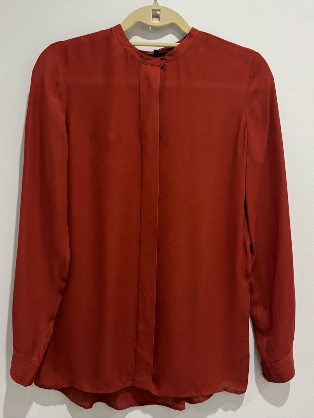 Vince silk-satin blouse Terracota Size 4